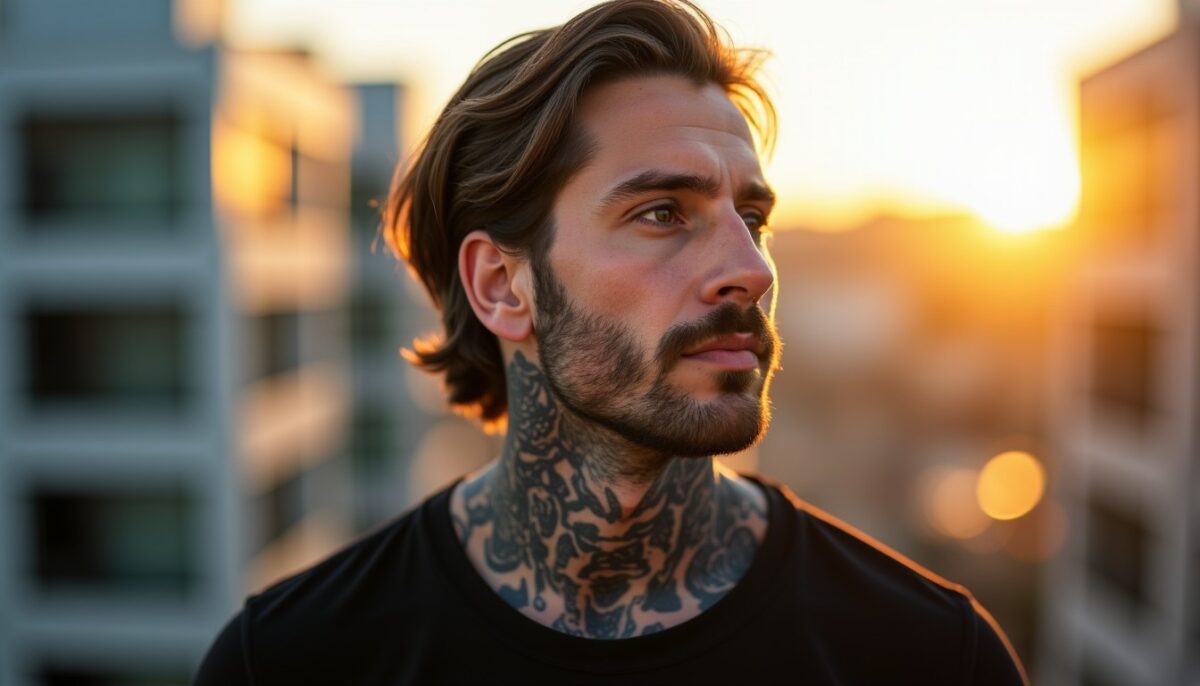 Tatouages pour hommes au cou : découvrez leurs significations, symboliques et idées inspirantes